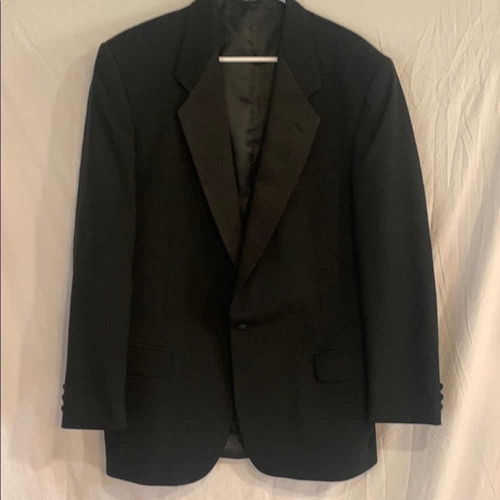 Neil Allyn Formal Collection, black tuxedo style blazer. Size 43L, Wool